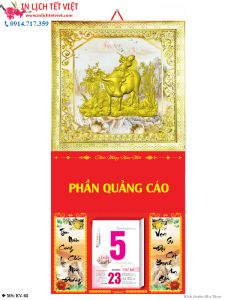 BÌA KHUNG LỊCH METALIZE DÁN NỔI